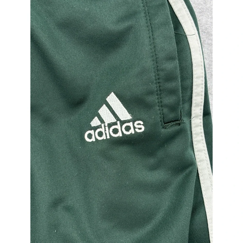 Adidas Snap Tearaway Track Pants Green 3 Stripe Men's XL